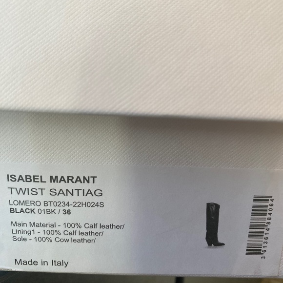 ❌SOLD❌ Isabel Marant Women's Black Lomero Leather Knee-high Western Boots (36) - Picture 10 of 13